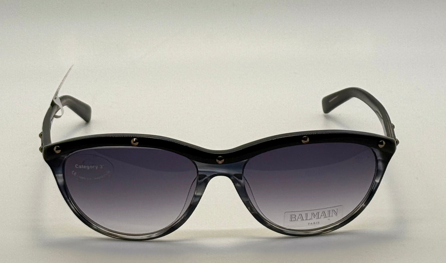 BRAND NEW/UWORN Deadstock Balmain BL 2007 Sunglasses – Made in France, Black/Smoky Grey