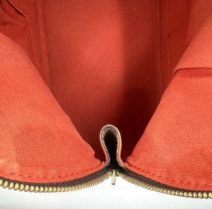 Louis Vuitton VINTAGE Alma Damier Ebene Handbag Brown Leather