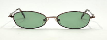 Valentino 5496 Oval Y2K Sunglasses Bronze-New Solid Green Custom Tinted Lenses