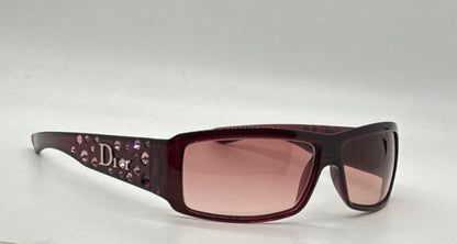 Dior Sparkling 1 Crystal Y2K Burgundy-Vintage Sunglasses-NOS/Unworn-Italy