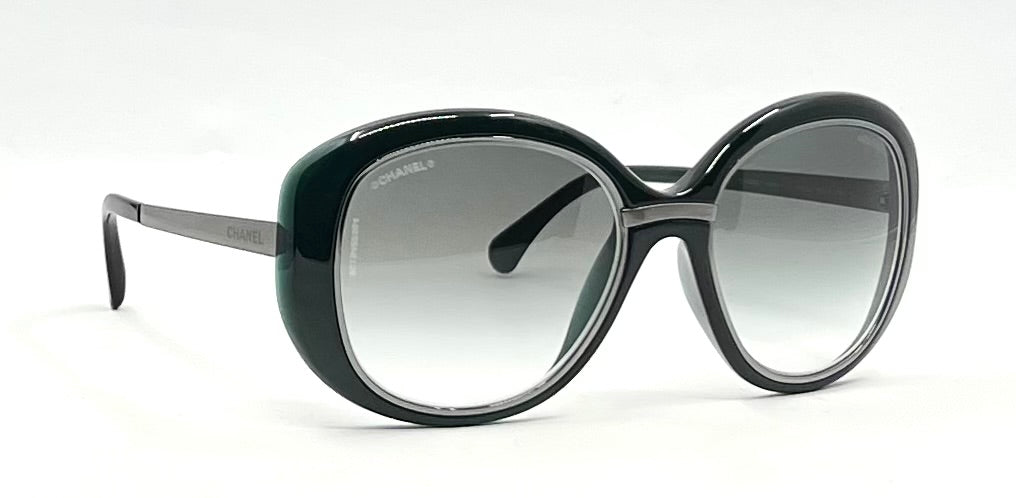 Chanel 6045-T 2N-Emerald Oversized Vintage Sunglasses-Italy - 55-19