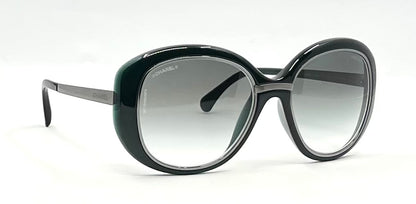 Chanel 6045-T 2N-Emerald Oversized Vintage Sunglasses-Italy - 55-19
