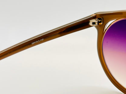 VINTAGE NOS Linda Farrow Luxe Sunglasses – Brown Frame with Gradient Purple Lenses, Model LF10205A