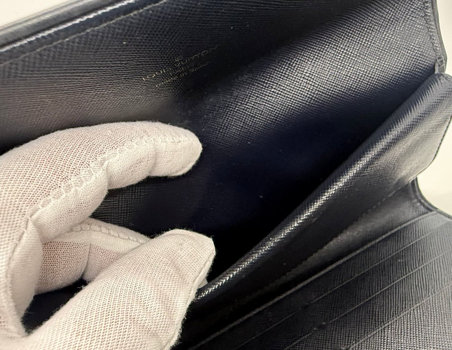 Louis Vuitton Monogram Mini Lin Long Wallet-Dark Blue-VINTAGE-Spain