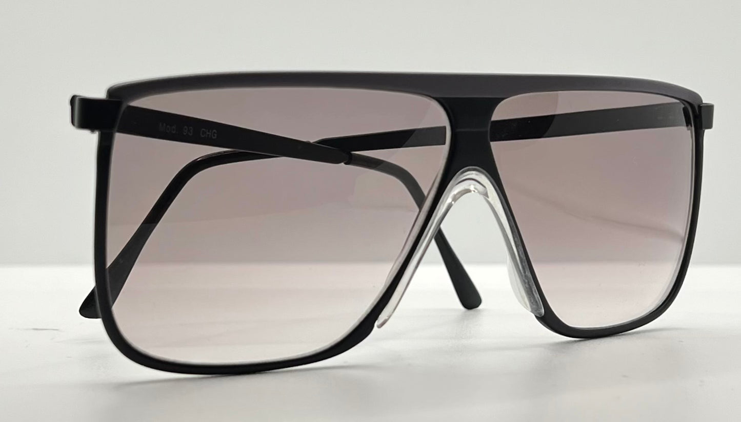 Mod. 93 CHG Shield Sunglasses w/New Grey/Purple Custom Gradient Lenses-Deadstock