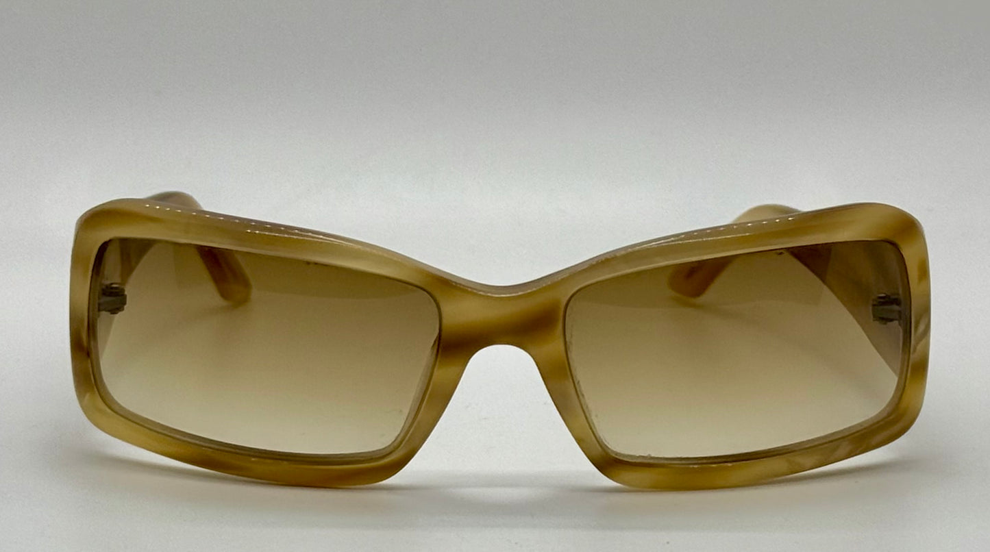 Vintage MIU MIU SMU 09G 7AT-3W1 Amber Rectangular Sunglasses- Full Set