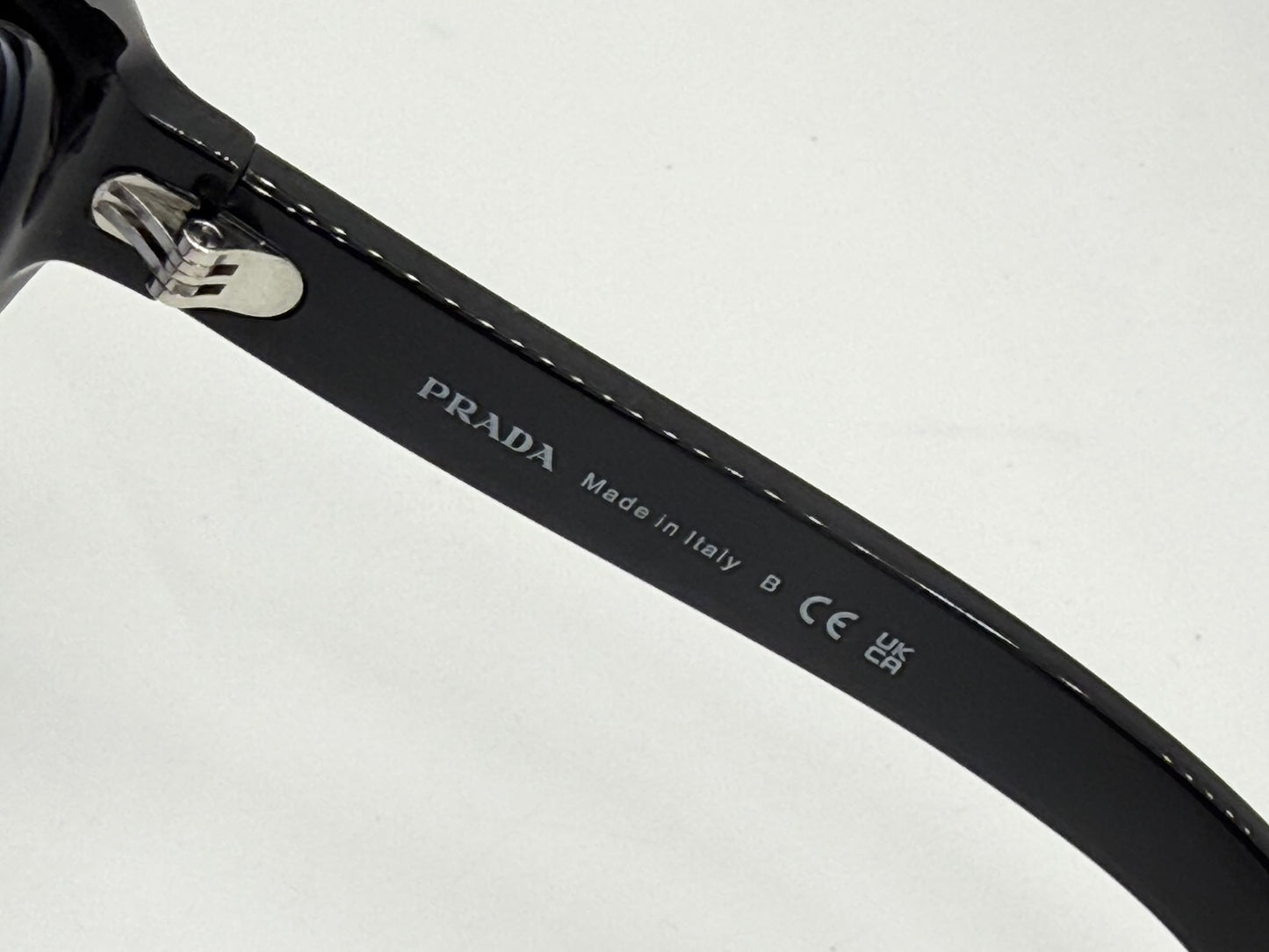 Prada SPR C05 Oversized Shield Sunglasses Black Unworn Full Kit Italy