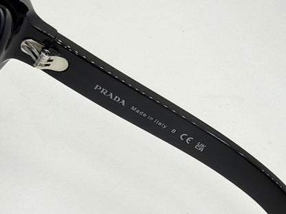 Prada SPR C05 Oversized Shield Sunglasses Black Unworn Full Kit Italy