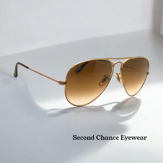 Ray-Ban Classic Aviator Sunglasses-RB3025 001/51-Gold Frame w/ Brand New Gradient Brown Lenses