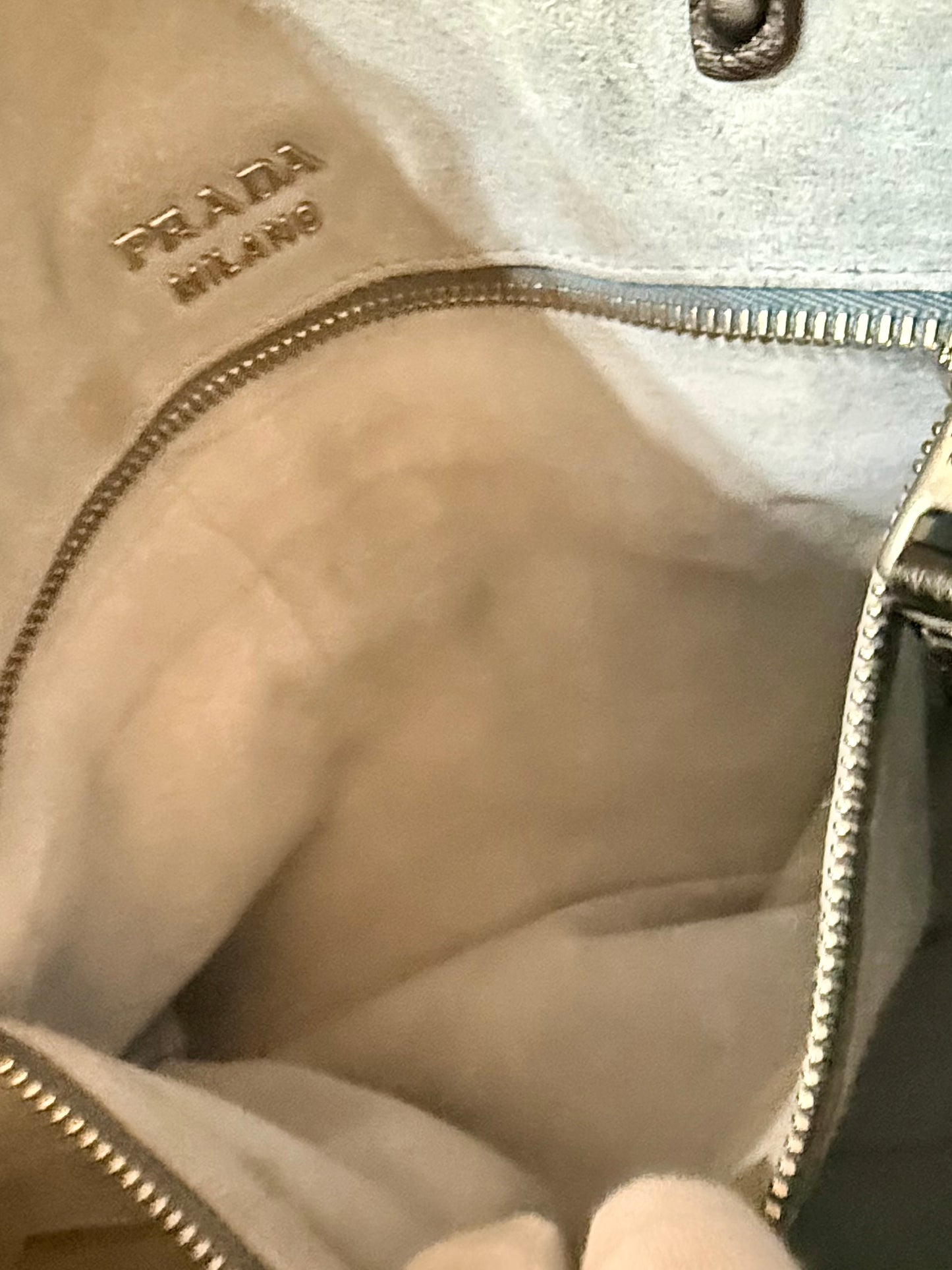 Prada Milano VINTAGE Leather Tote Bag-Suede Interior-Italy