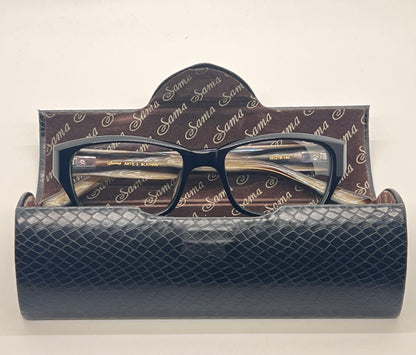 SAMA EYEWEAR ARTE 3 Eyeglasses-Brand New w/Original Snake Skin Case-55mm- Made in Japan