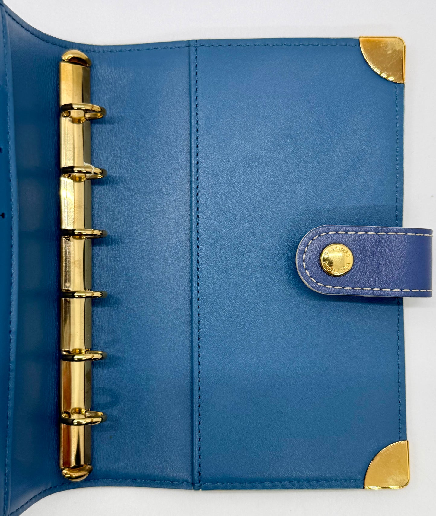 Louis Vuitton Taiga Agenda PM-Blue Leather-VINTAGE Organizer