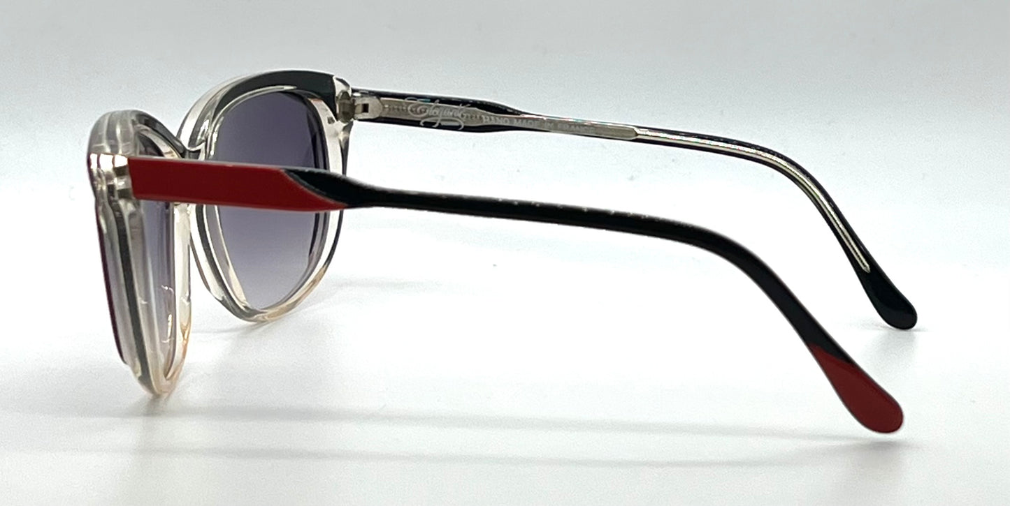 Elegante Mademoiselle V Vintage Sunglasses-Red/Black Unworn/NOS-France