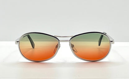 NOS SUZY GILT Vintage Silver Aviator Sunglasses w/New, Custom Sunset Fade Gradient Lenses