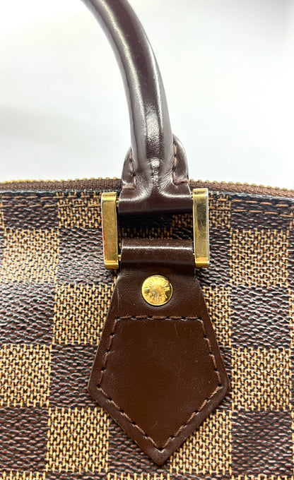 Louis Vuitton VINTAGE Alma Damier Ebene Handbag Brown Leather