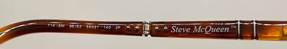 Persol 714SM Steve McQueen Light Havana Blue Sunglasses Unworn Case Made Italy