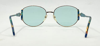 Maurice St Michel Vintage Italian Sunglasses-New Solid  Aqua Custom Tinted Lenses