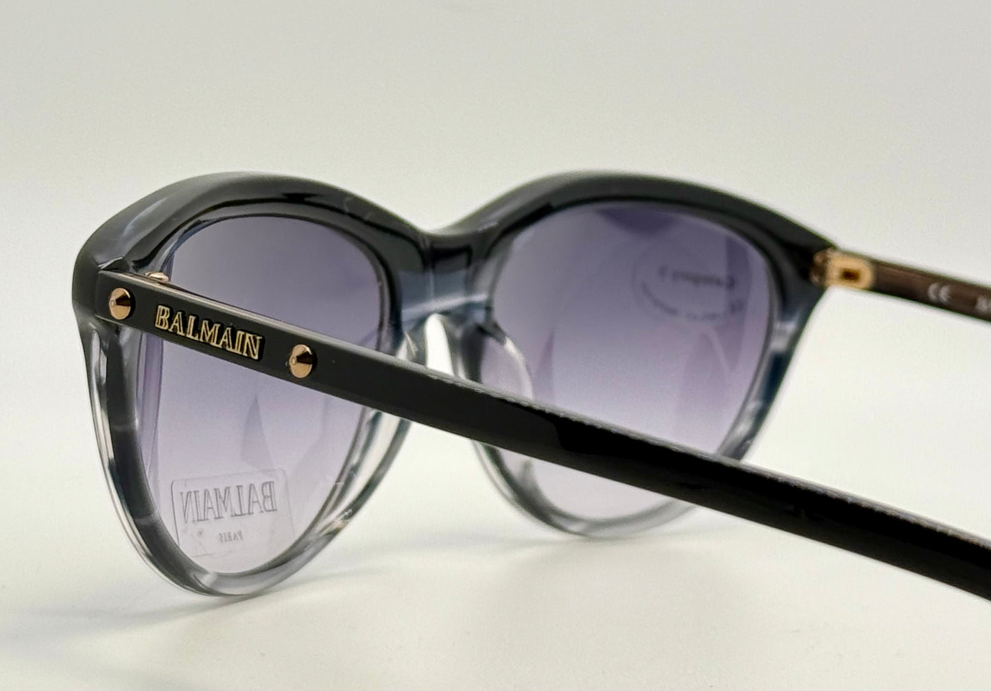 BRAND NEW/UWORN Deadstock Balmain BL 2007 Sunglasses – Made in France, Black/Smoky Grey