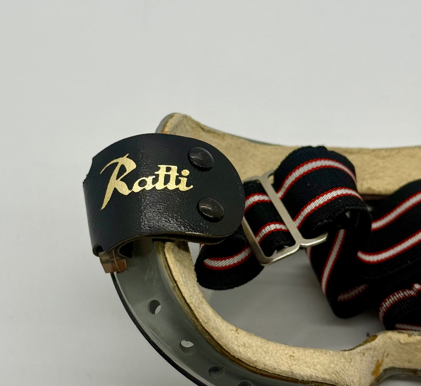 Ratti-Patent Vintage Motorcycle Goggles-Made in Italy-50s/60s Racing Aviator