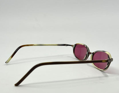 Valentino Vintage Sunglasses w/New Solid Pink Custom Tinted Lenses-Italy-Unworn
