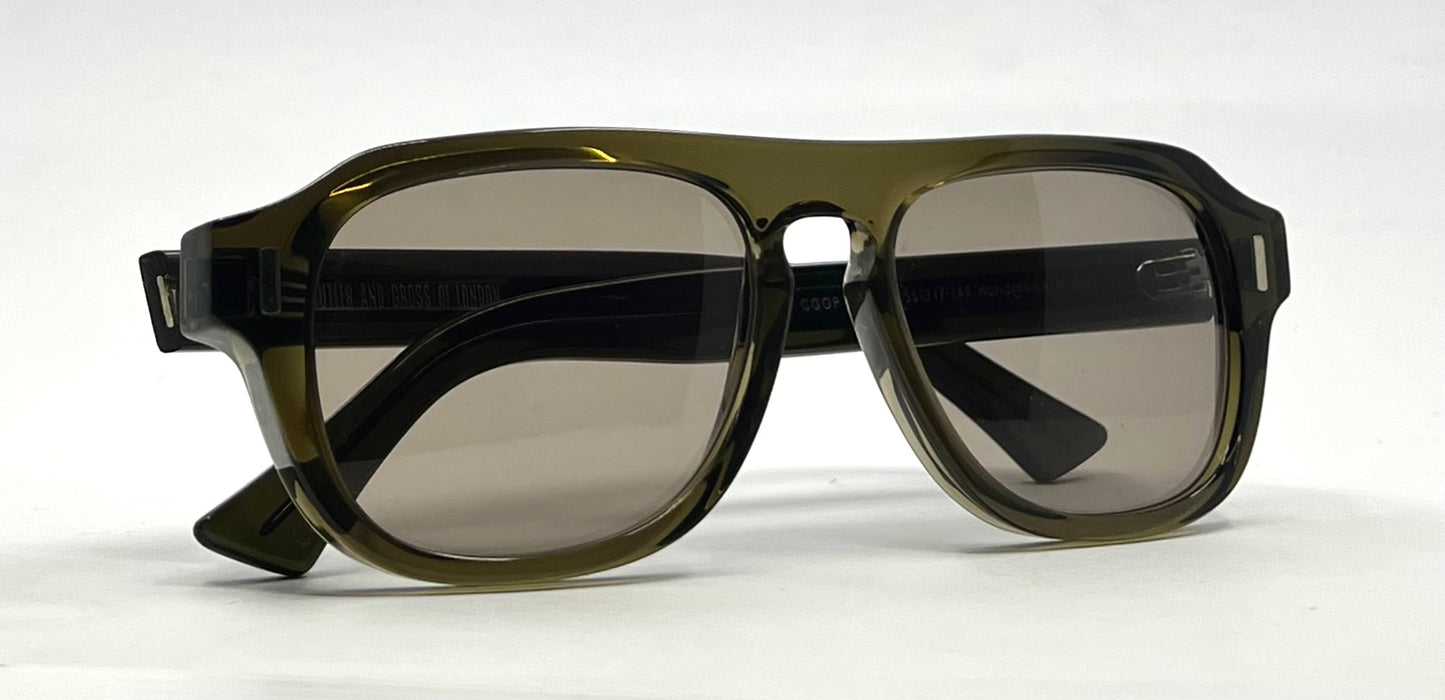 Cutler and Gross 1819 Olive Sunglasses 55-17 Handmade Italy | New Custom Lenses | Full Kit