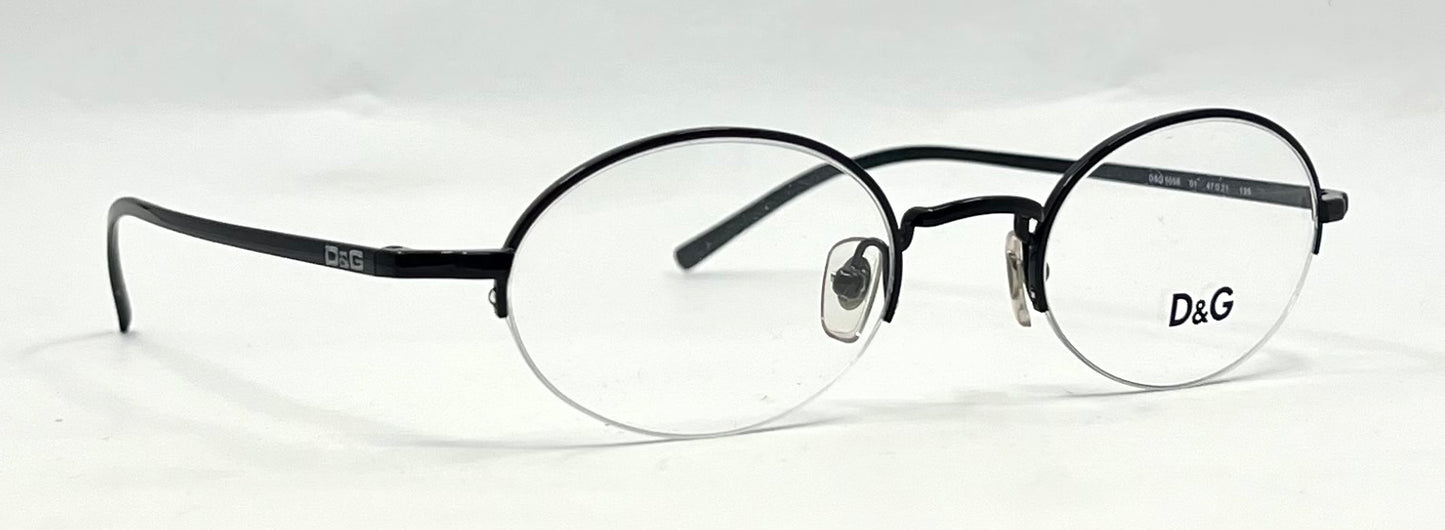 D&G Dolce & Gabbana 5058 01 m-Semi Rimless Oval Glasses Frame-UNWORN 47-21 135