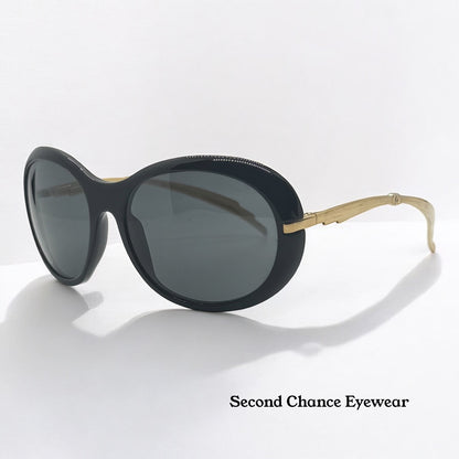 CHANEL 5152 Black & Gold Oval Sunglasses – Iconic CC Logo, Discontinued, Full Kit