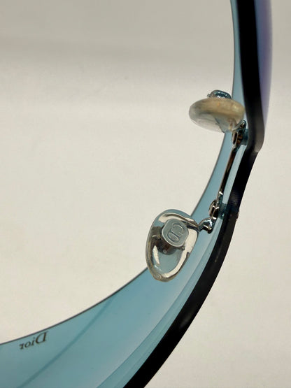 Christian Dior Golf W08 Blue Shield Sunglasses Italy Safilo Y2K Full Kit