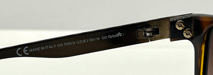 Gucci GG1588/S QZUEJ Tortoise Wrap Sunglasses w/New, Custom Gradient Lenses-Original Case-Italy