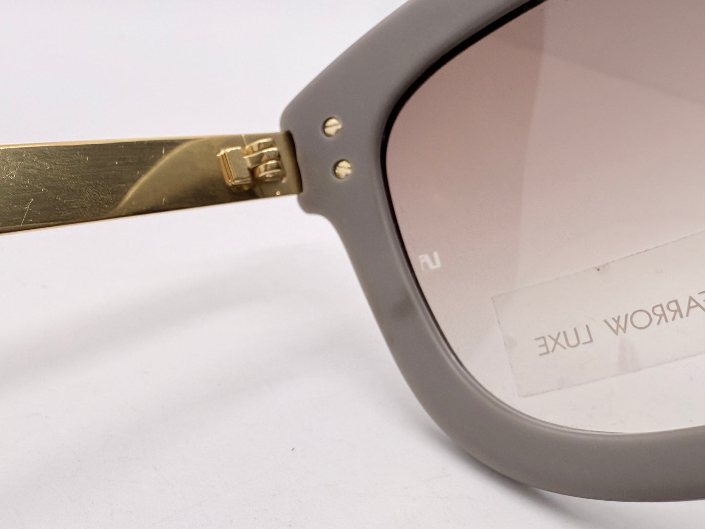 Linda Farrow Luxe LFL/1/6 Grey Gold Oversized Sunglasses Japan Deadstock Kit