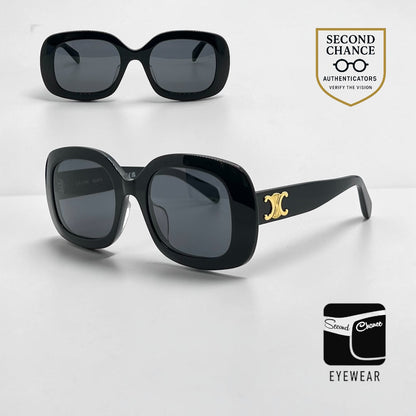 CELINE Triomphe CL40262U 01A Black Gold Sunglasses Deadstock Full Kit