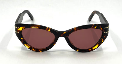 Christian Dior Dior Signature B7I Havana Tortoise Cat Eye Sunglasses Italy