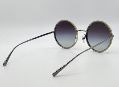 CHANEL 4250 Vintage Round Sunglasses Woven Raffia Made in Italy 52-22