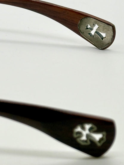 Chrome Hearts TOPPS
-Wood Temple-VINTAGE Rimless Sunglasses-Unworn Full Kit-Japan