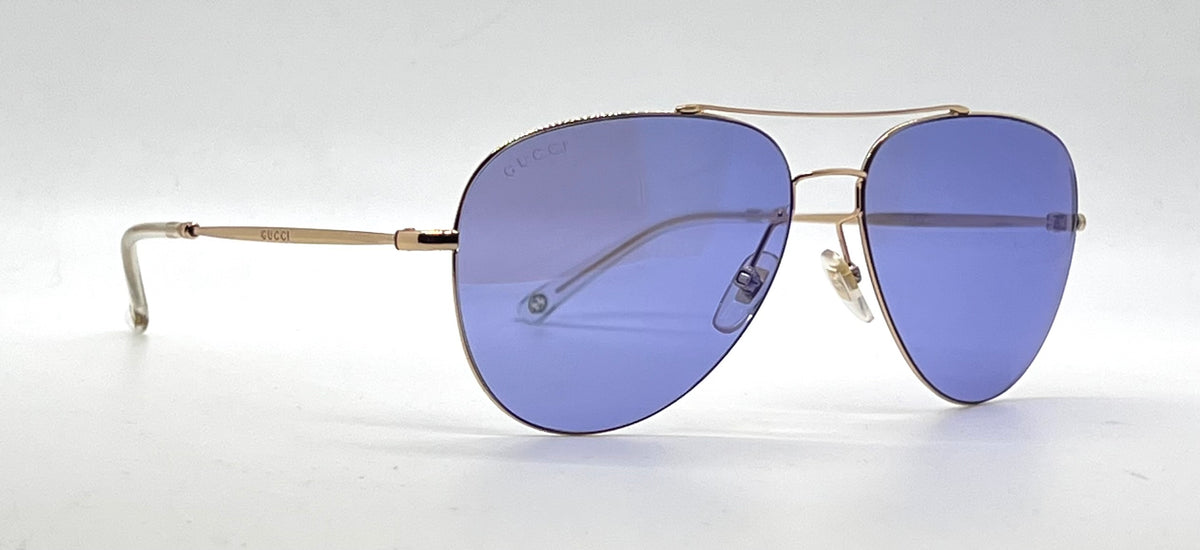 Gucci GG 2245/S DDB35 Gold Lilac Mirror Aviator Sunglasses-Unworn-Full Kit-Italy