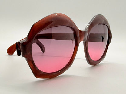 Vintage MELITA Diana Sunglasses-FRAME FRANCE-Custom Grey/Rose Gradient Berko’s Designs Lenses