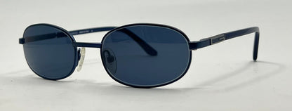 Gucci GG1374 6VE Y2K VINTAGE Oval Sunglasses-New Solid Blue Custom Lenses