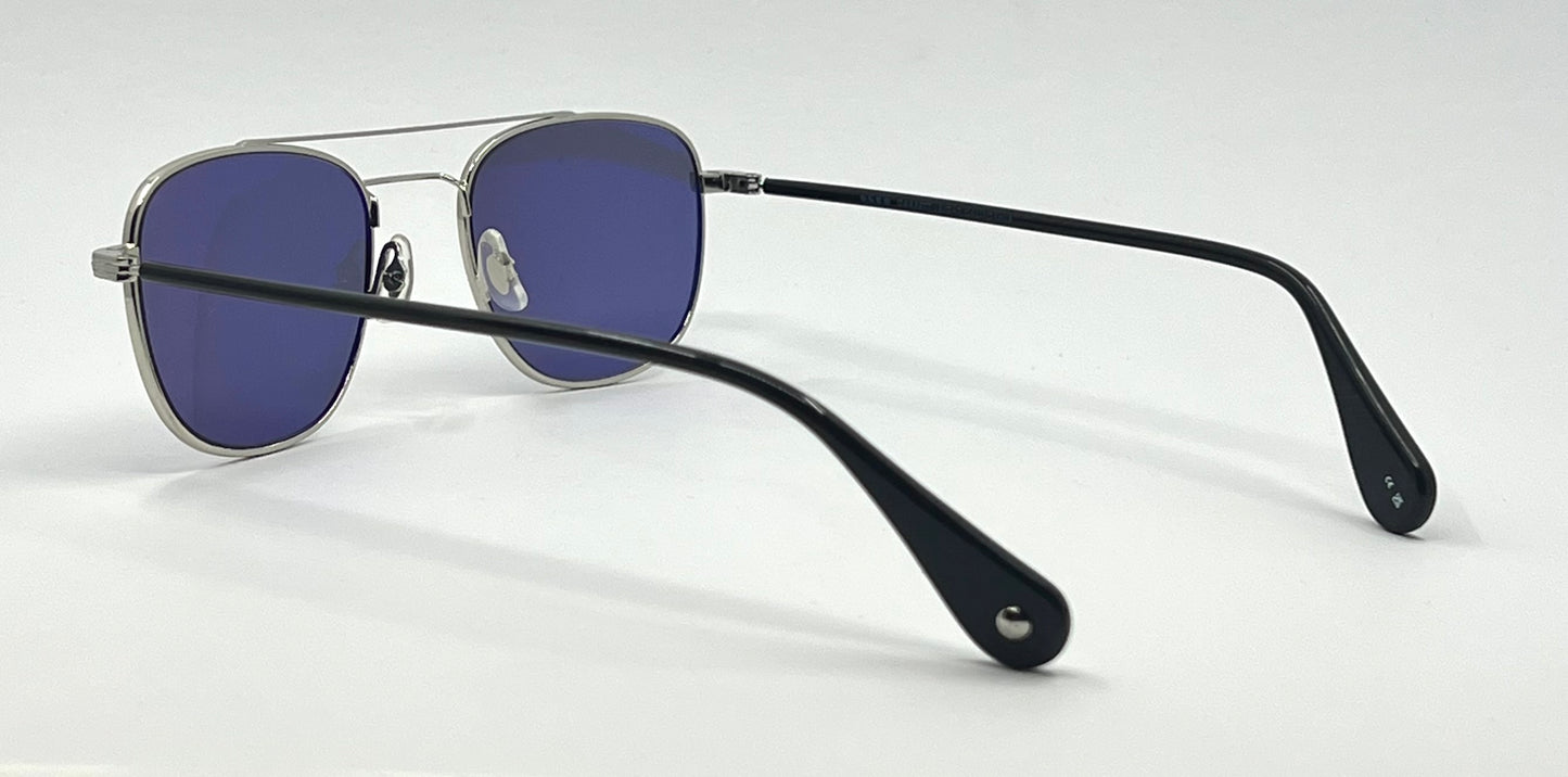 Garrett Leight Club House II SVBK Deadstock Sunglasses Full Kit-51mm