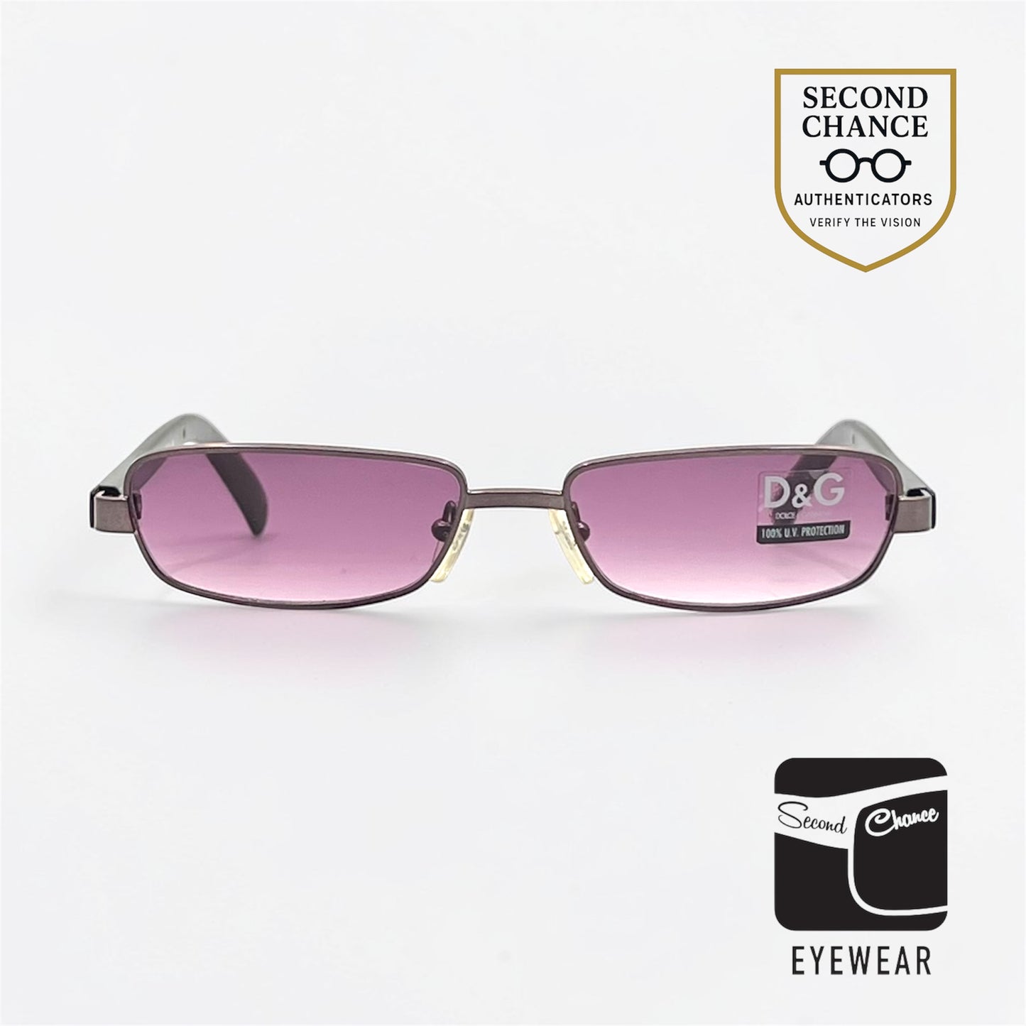 D&G 2068 282 Deadstock Y2K Full-Rim Sunglasses Violet Lenses-55mm-Italy