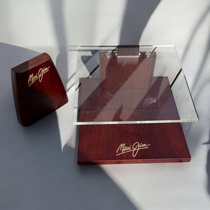 Maui Jim - Polished Wood, Two-Tier Detachable Magnetic Locking Countertop Display