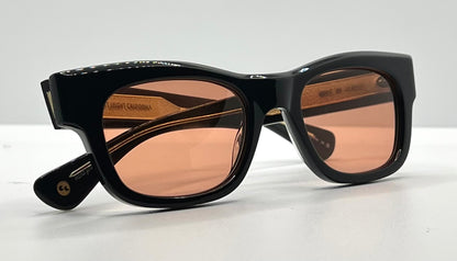 Garrett Leight California Optical WOZ BK Sunglasses–Black Frame-Cherry Tinted Lenses– Brand New-Full Kit