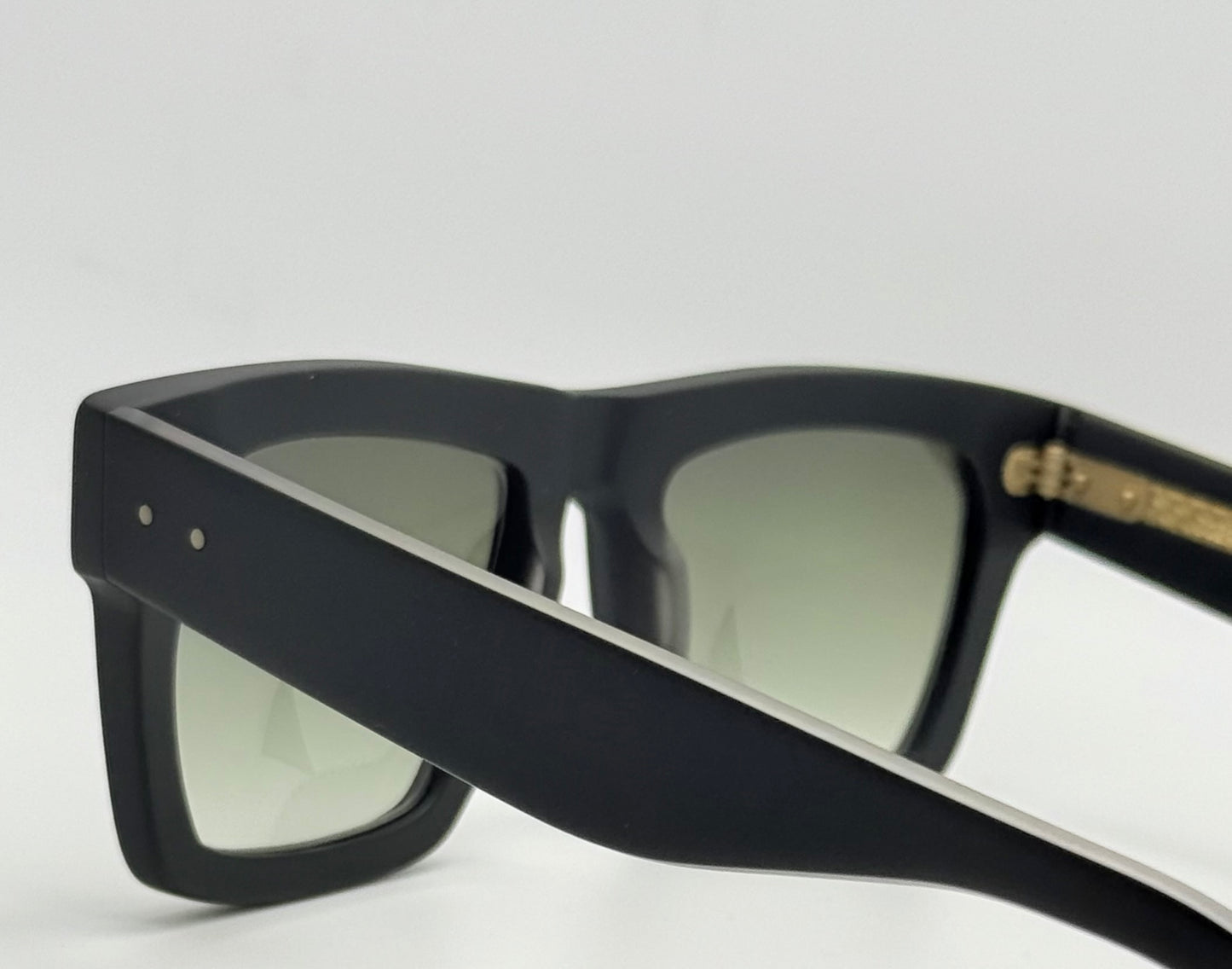 JAZO Sunglasses-Bold Square Sunglasses – Black Acetate with Green Gradient Lenses-Brand New