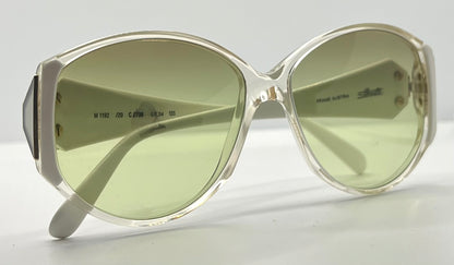 Silhouette M1192 White Crystal Vintage Sunglasses w/New Brown/Green Gradient Custom Lenses-Unworn