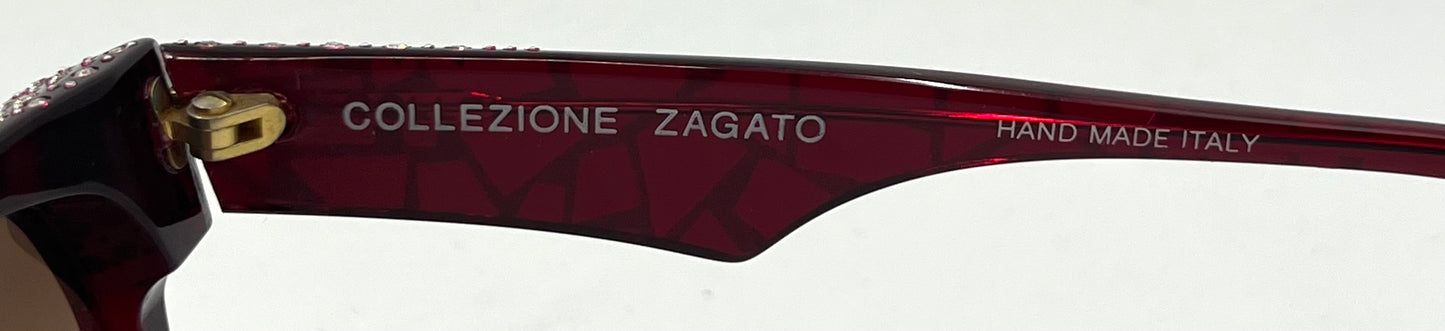 Collezione Zagato 2000/6 Red Crystal Vintage Sunglasses w/New Gradient Brown Custom Lenses
