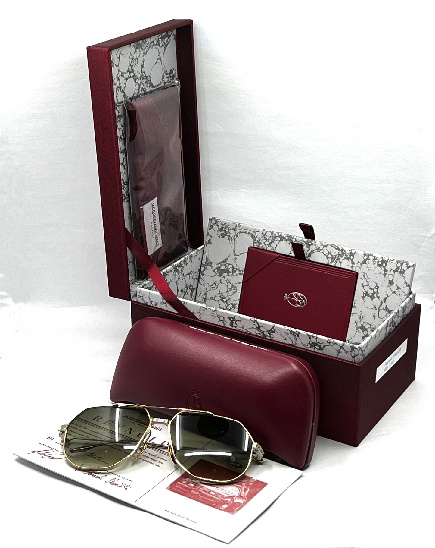 Jacques Marie Mage REYNOLD in ELECTRUM- Titanium Aviator-Unworn-Full Kit