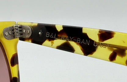 B&L Ray-Ban Wayfarer 5022 Honey Tortoise Sunglasses w/New Gradient Custom Lenses-USA