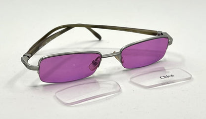 Chloé CL1105 Y2K Vintage Sunglasses w/New Solid Purple Custom Lenses-France