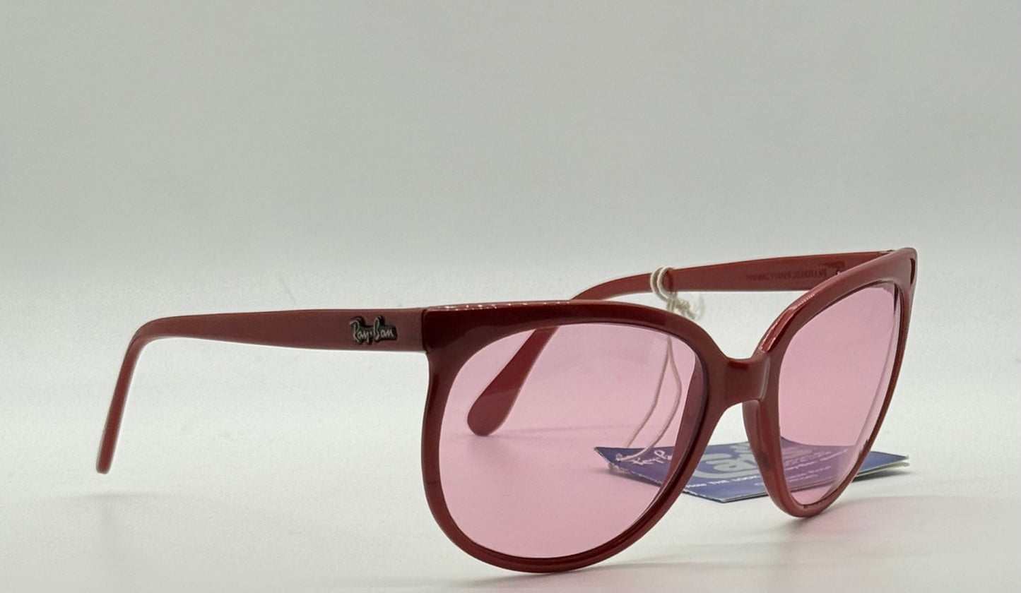 Ray-Ban CATS 1000 Red 1980s-B&L Changeable Rose Lenses-Vintage-France-UNWORN