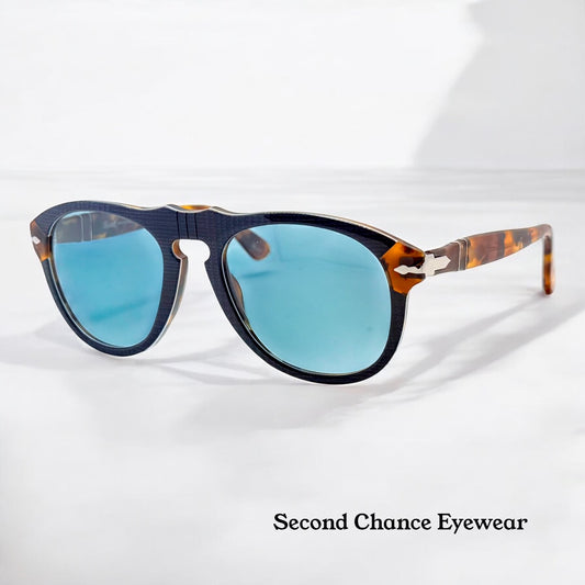 Vintage Persol 649 Sunglasses 1090/3R - Blue Prince of Wales Havana with Polarized Blue Lenses | Collector’s Condition