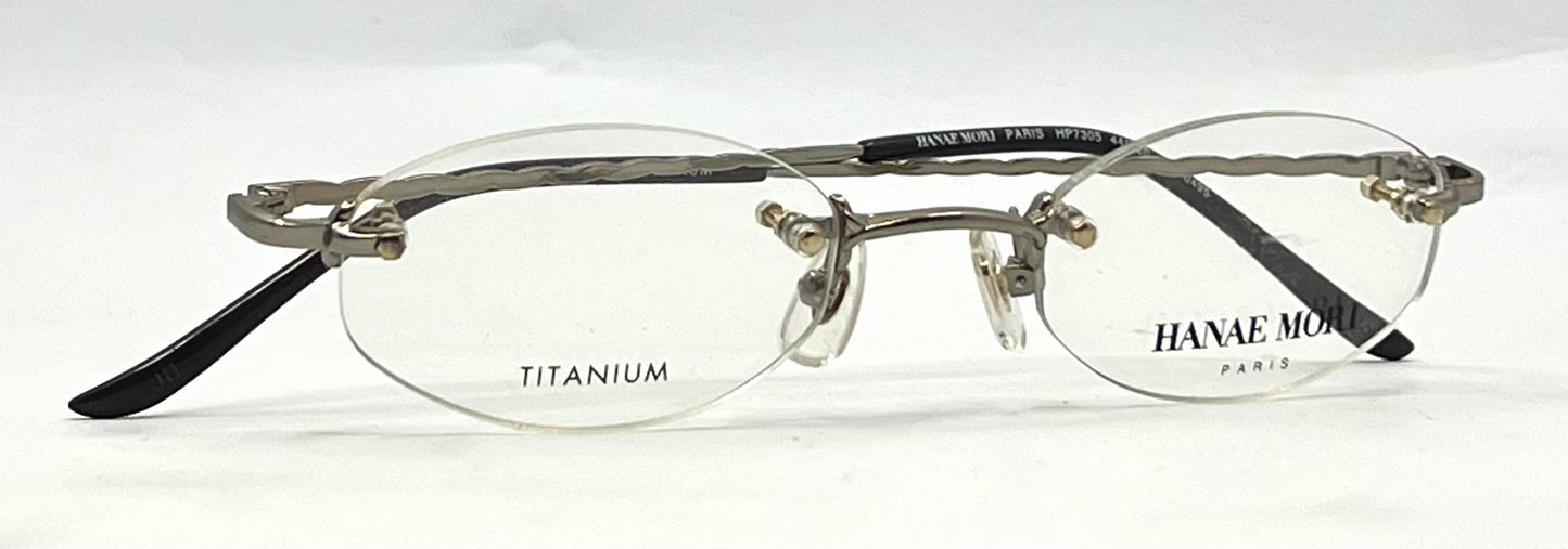 Hanae Mori Paris HP7305 Y2K Minimalist Rimless Titanium Glasses Japan Unworn